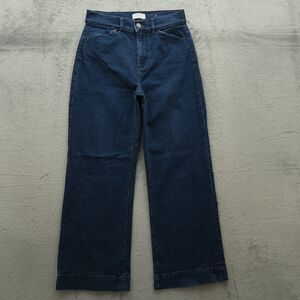 Loft Jeans Women's Size 2P Blue High-Rise Trouser Wide-Leg Denim 28" Inseam